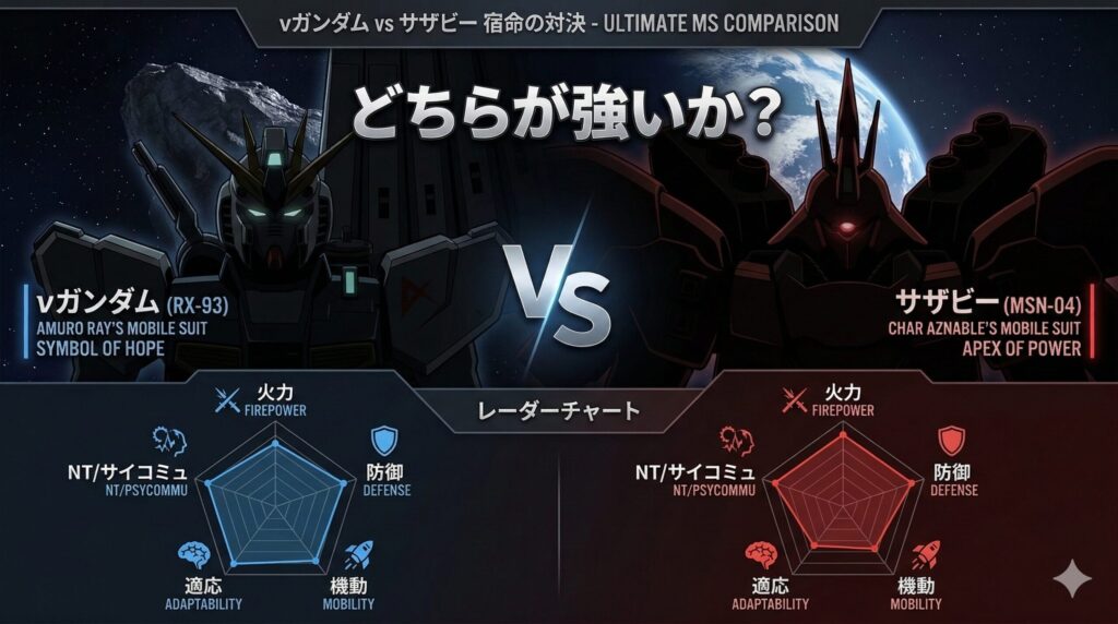 νガンダム vs サザビー｜宇宙戦の一騎討ちはどちらが有利か